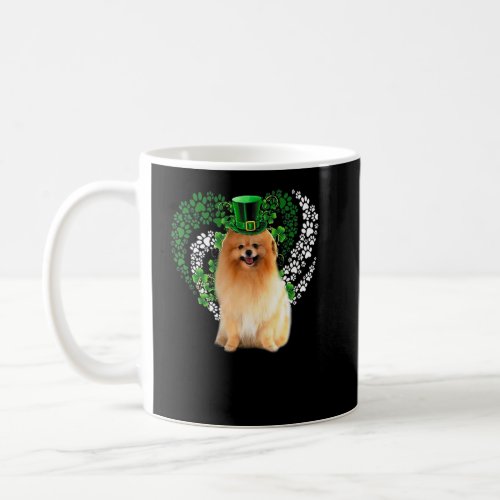 Pomeranian Paws Lucky Heart Patricks Day Love  Coffee Mug