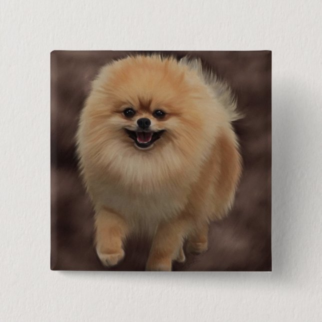 Pomeranian Pinback Button (Front)