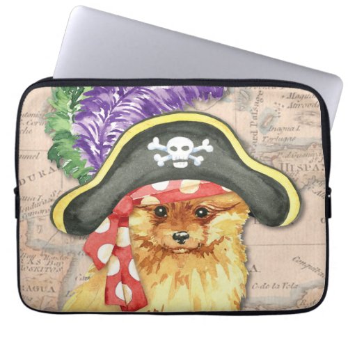 Pomeranian Pirate Laptop Sleeve