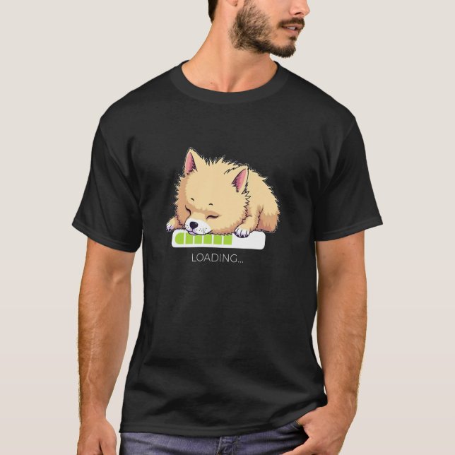 Pomeranian Pom-Dog Loading T-Shirt (Front)