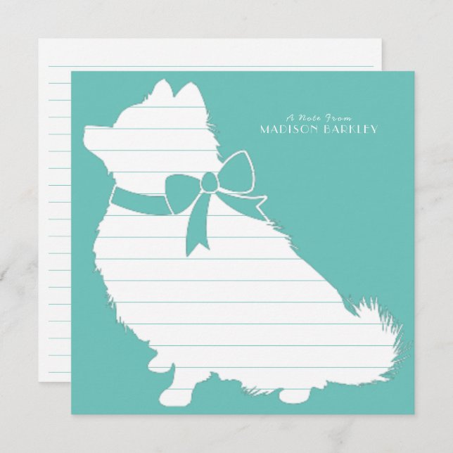 Pomeranian Pom Dog Puppy Thank You Card (Front/Back)