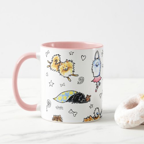 Pomeranian Pom Whimsical Doodles Mug