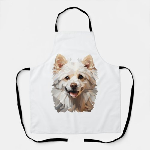 Pomeranian Pomeranian white in polygon style Class Apron