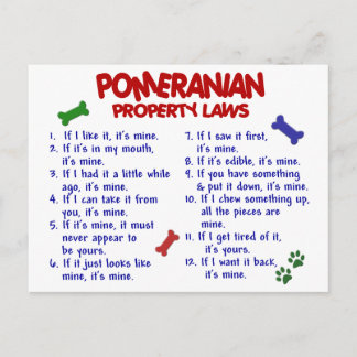 POMERANIAN Property Laws 2 Postcard