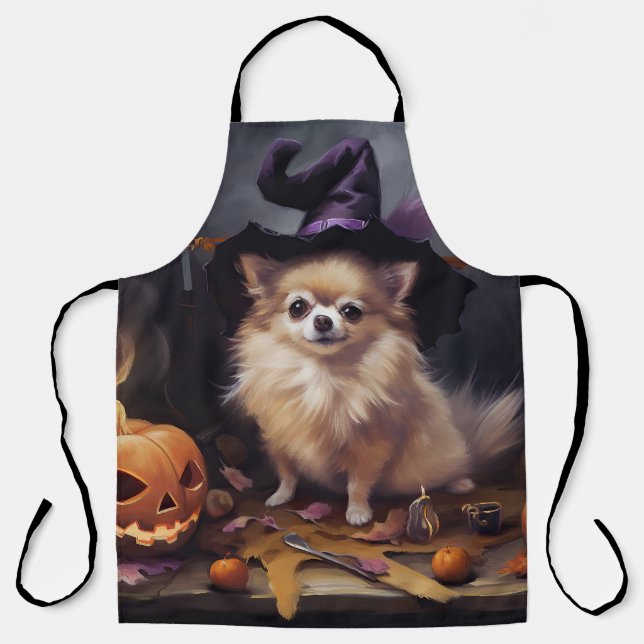 Pomeranian Pumpkins Halloween Scary  Apron (Front)