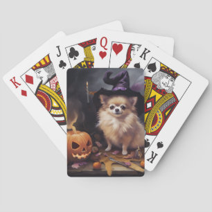 Pomeranian Pumpkins Halloween Scary Poker Cards