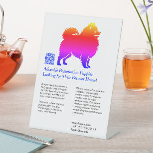 Pomeranian Puppies  Pedestal Sign