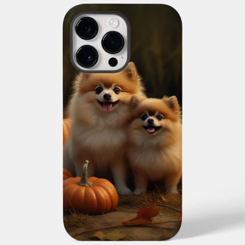 Pomeranian Puppy Autumn Delight Pumpkin Case_Mate iPhone 14 Pro Max Case