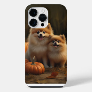 Pomeranian Puppy Autumn Delight Pumpkin iPhone 14 Pro Max Case