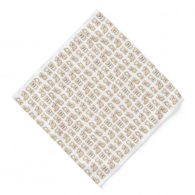 Pomeranian Puppy Pattern Bandana (Front)
