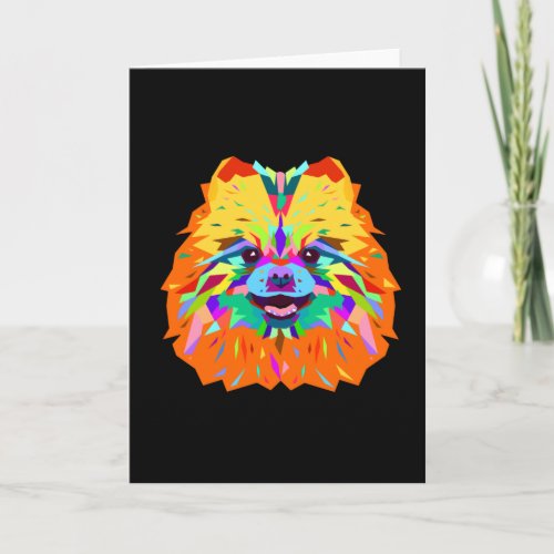 Pomeranian Puppy Wpap Pop Art Card