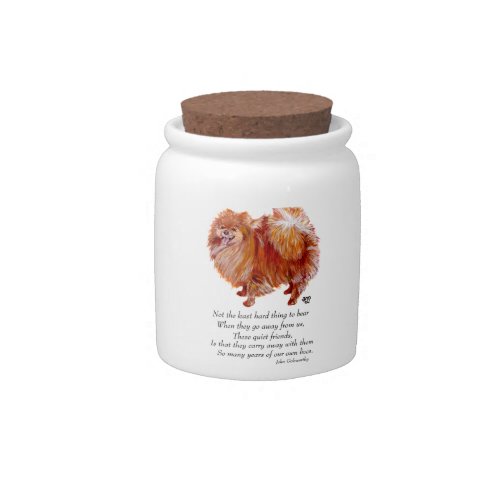 Pomeranian Rainbow Bridge Candy Jar