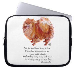 Pomeranian Rainbow Bridge Laptop Sleeve