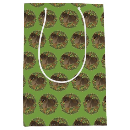 Pomeranian _ Sable _ Wreath Medium Gift Bag