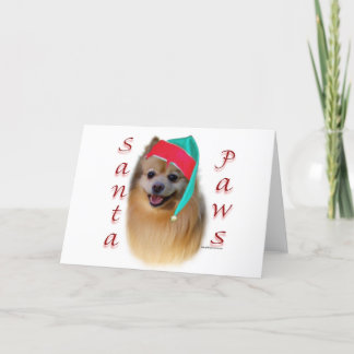 Pomeranian Santa Paws Holiday Card