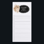 Pomeranian Shopping List  Magnetic Notepad<br><div class="desc">Adorable things to fetch Pomeranian dog with a black chalkboard frame personalized with your name.</div>