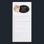 Pomeranian Shopping List  Magnetic Notepad<br><div class="desc">Adorable things to fetch Pomeranian dog with a black chalkboard frame personalized with your name.</div>