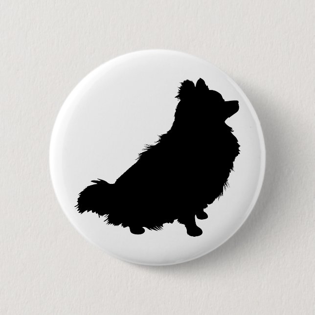 Pomeranian Silhouette Pinback Button (Front)