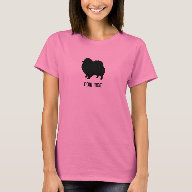 Pomeranian Silhouette - Pom Mom - Dog Lover T-Shirt (Front)