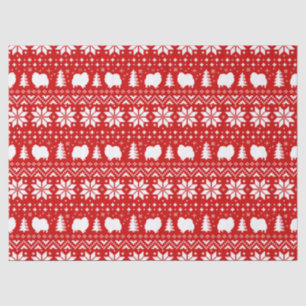 Pomeranian Silhouettes Christmas Pattern Tissue Paper