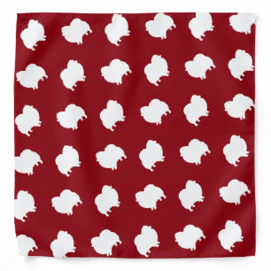 Pomeranian Silhouettes Pattern Bandana
