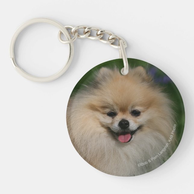 Pomeranian Smiling Keychain (Front)