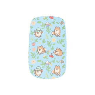 Pomeranian Spring Kawaii Nail Wraps for Dog Lovers