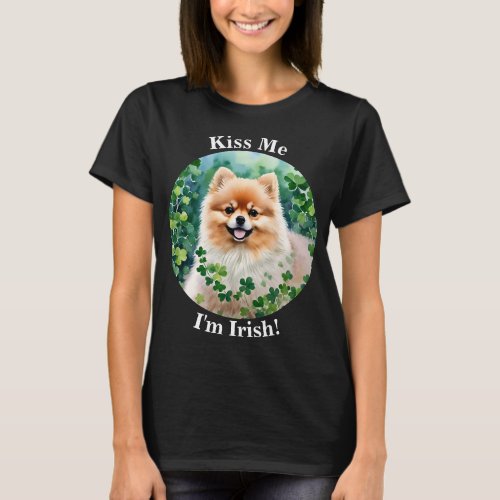 Pomeranian St Patricks Day Clover T_Shirt