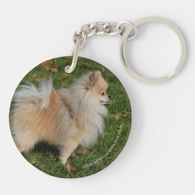 Pomeranian Standing Keychain (Back)