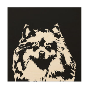 Pomeranian Stencil Wood 12"x12" Wall Art