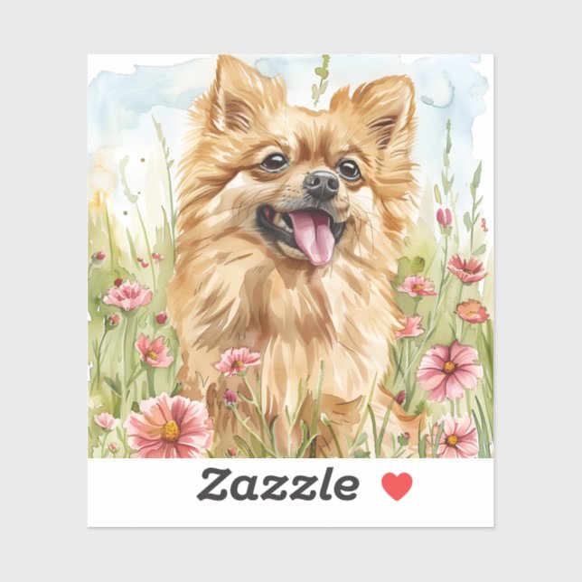 Pomeranian Sticker – Watercolor Design (Sheet)