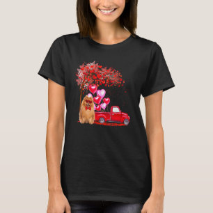 Pomeranian Sunglasses Hearts Tree Pickup Truck Co T-Shirt