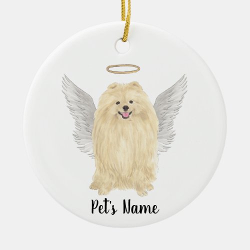 Pomeranian Sympathy Memorial Pillar Candle Ceramic Ornament