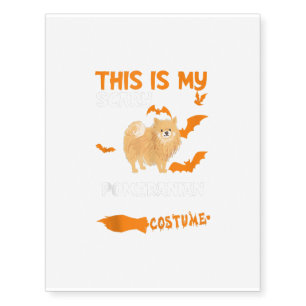 Pomeranian Tan Costume Halloween Lazy Scary Dog Temporary Tattoos