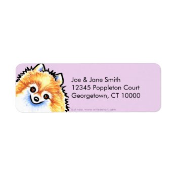 Pomeranian Thistle Label by offleashart at Zazzle