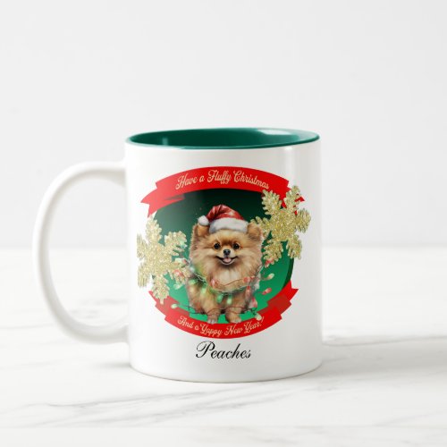 Pomeranian Twinkling Tangle Two_Tone Coffee Mug