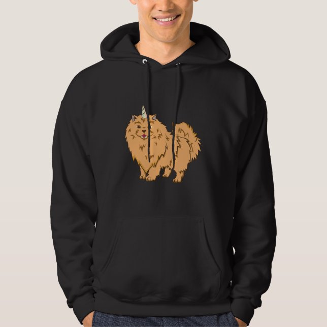 Pomeranian Unicorn Pomicorn Hoodie (Front)