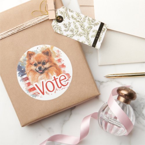 Pomeranian US Elections Vote for Paws_itive Change Classic Round Sticker