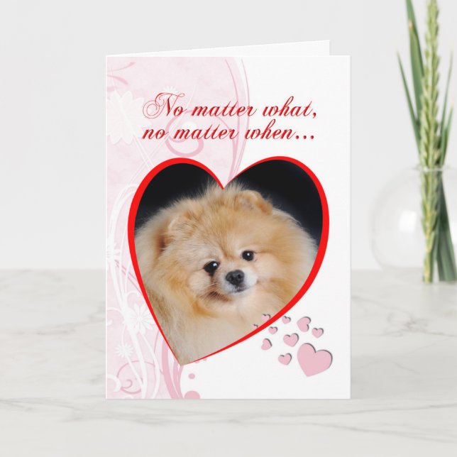 Pomeranian Valentine Holiday Card (Front)