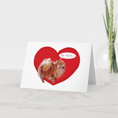 Pomeranian Valentine Holiday Card