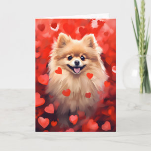 Pomeranian Valentines day Card