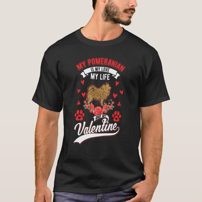 Pomeranian Valentine's Day Pomeranian  1 T-Shirt (Front)