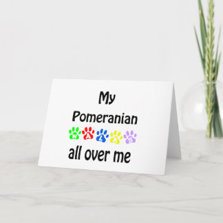 Pomeranian Walks Design Holiday Card