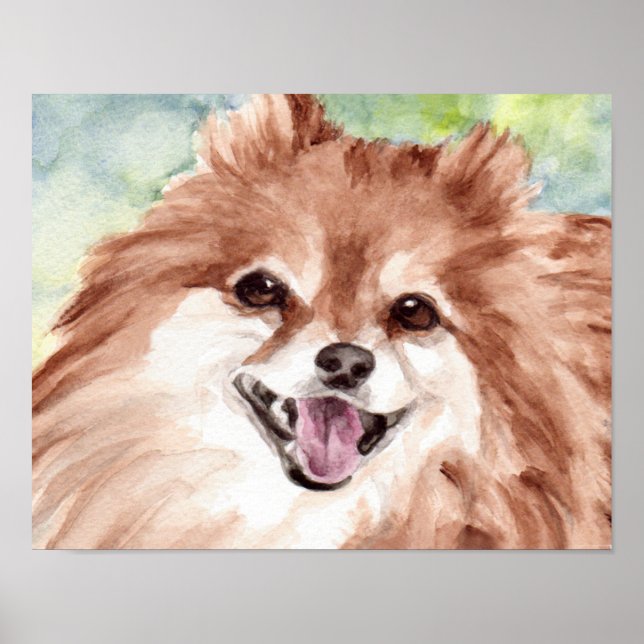 Pomeranian Watercolor Print (Front)