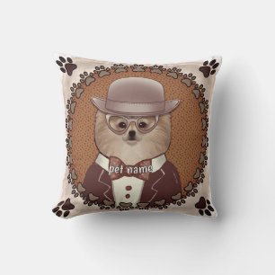 Pomeranian wearing glasses Pillow