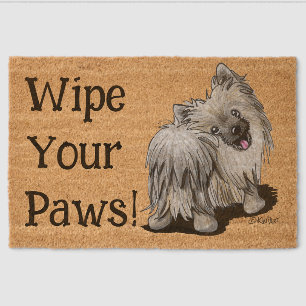 Pomeranian Wipe Your Paws Fiber Doormat