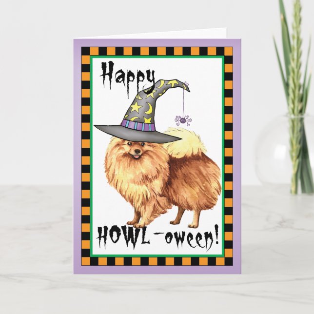 Pomeranian Witch Card (Front)