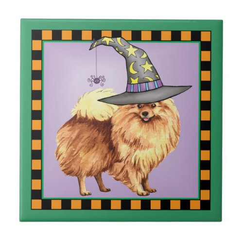 Pomeranian Witch Tile