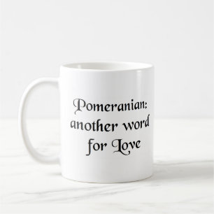 pomeranian word coffee mug