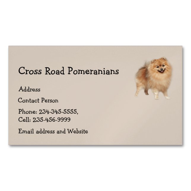 Pomeranians Dog Pet Animal   Business Card Magnet (Front)